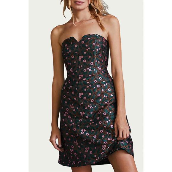 knee length dresses for ladies Bow-Tie Tube Strapless Mini Dress Silver – Eva Franco main image 1